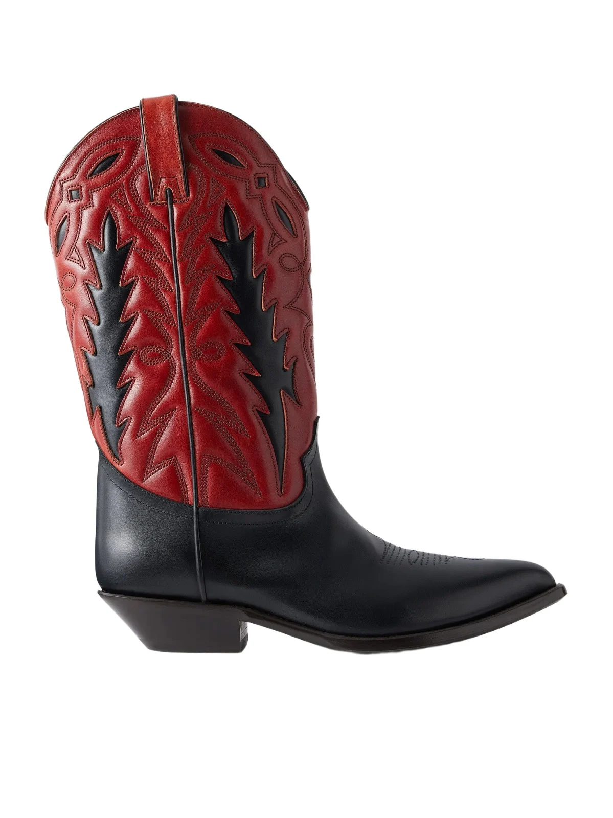 Santiago Embroidered Two-tone Leather Knee Boots Santiago Embroidered Two-tone Leather Knee Boots