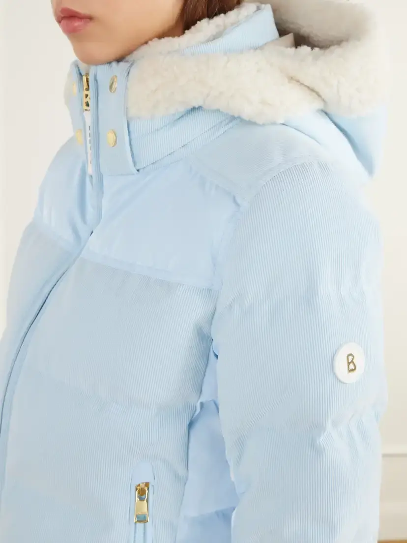 Bogner Minu Cord Hooded Padded Plush-trimmed Shell And Corduroy Down Ski Jacket | Thumbnail 4 Bogner Minu Cord Hooded Padded Plush-trimmed Shell And Corduroy Down Ski Jacket | Thumbnail 4