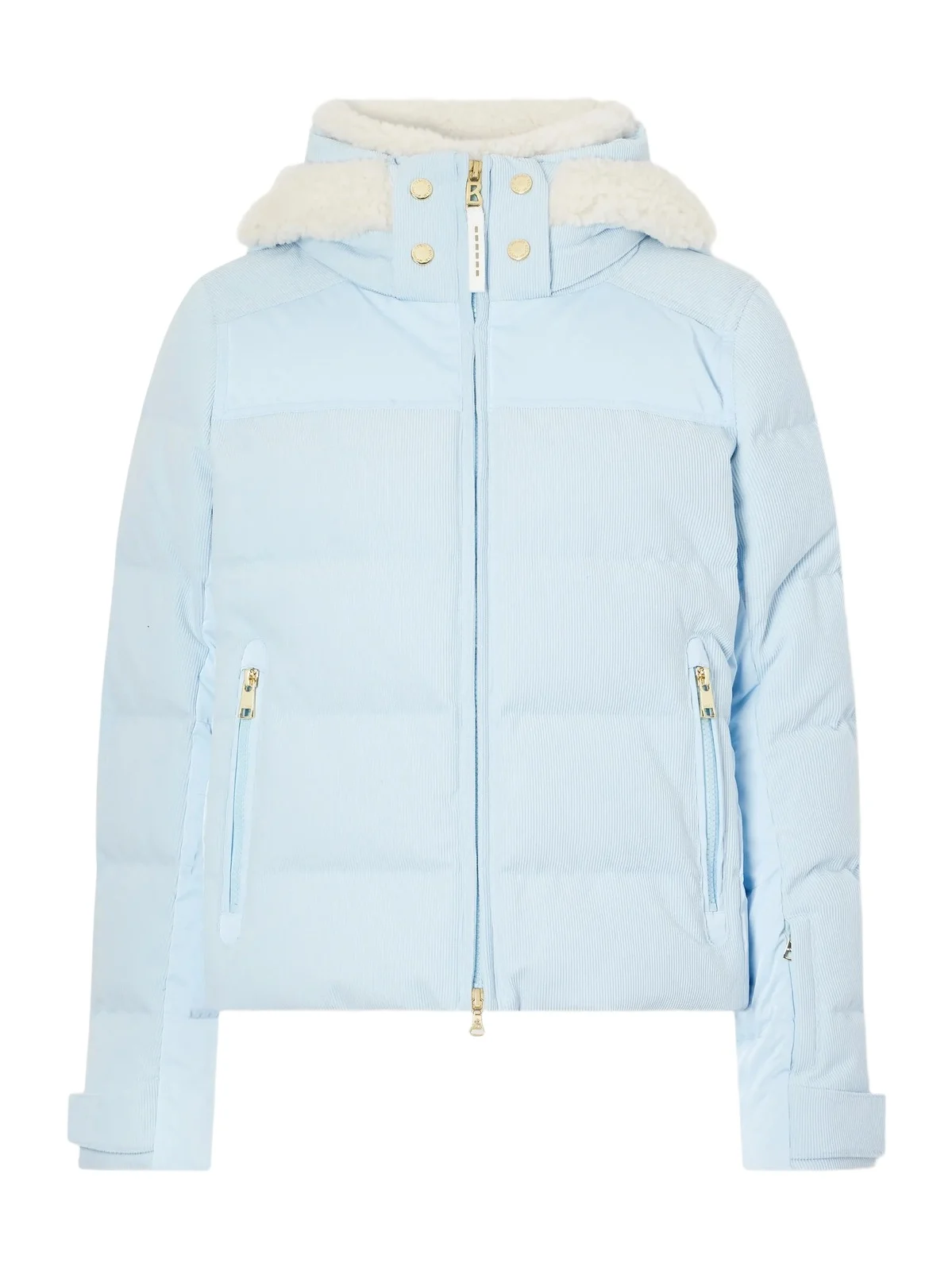 Minu Cord Hooded Padded Plush-trimmed Shell And Corduroy Down Ski Jacket