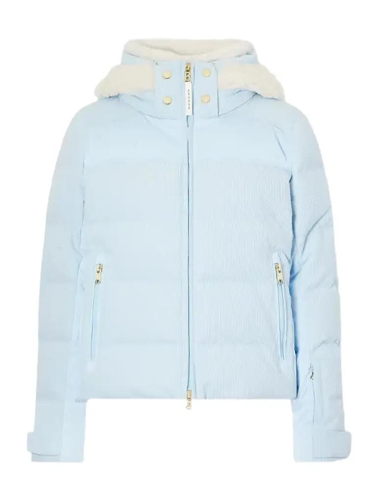 Bogner Minu Cord Hooded Padded Plush-trimmed Shell And Corduroy Down Ski Jacket