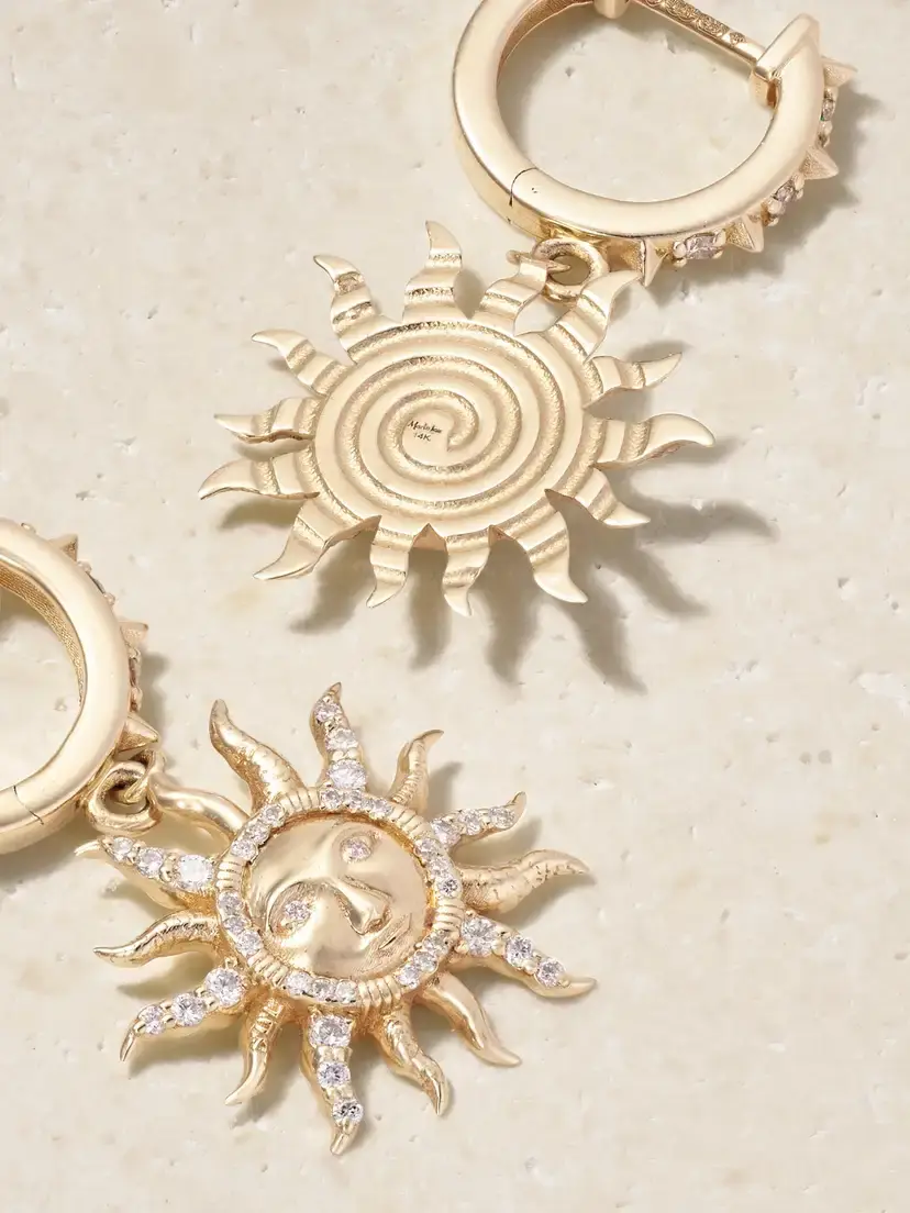 Marlo Laz El Sol 14-karat Gold Diamond Earrings | Thumbnail 3 Marlo Laz El Sol 14-karat Gold Diamond Earrings | Thumbnail 3
