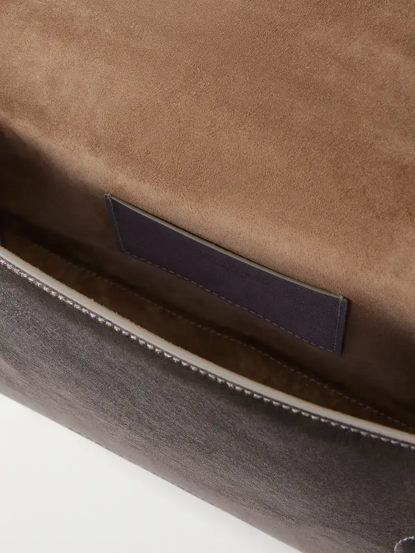 Brunello Cucinelli Essence Bead-embellished Metallic Leather Clutch | Thumbnail 6 Brunello Cucinelli Essence Bead-embellished Metallic Leather Clutch | Thumbnail 6