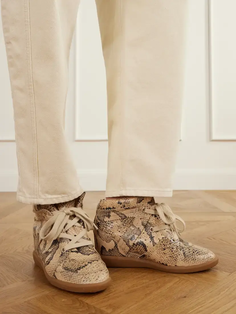 Isabel Marant Bobby Snake-effect Leather Wedge Sneakers | Thumbnail 2 Isabel Marant Bobby Snake-effect Leather Wedge Sneakers | Thumbnail 2