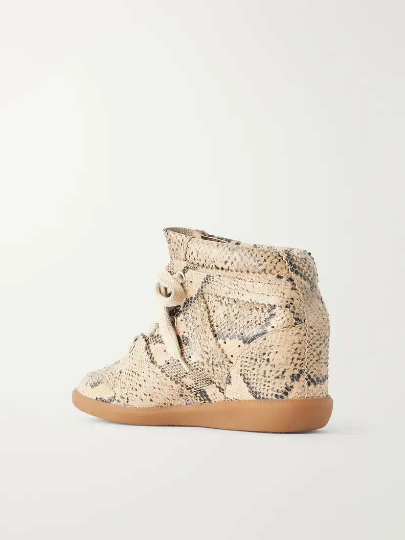 Isabel Marant Bobby Snake-effect Leather Wedge Sneakers | Thumbnail 3 Isabel Marant Bobby Snake-effect Leather Wedge Sneakers | Thumbnail 3