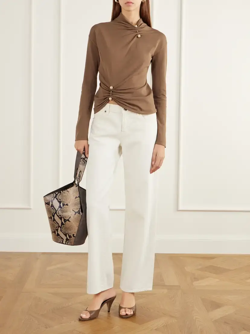 Cult Gaia Callie Embellished Gathered Jersey Top | Thumbnail 2 Cult Gaia Callie Embellished Gathered Jersey Top | Thumbnail 2