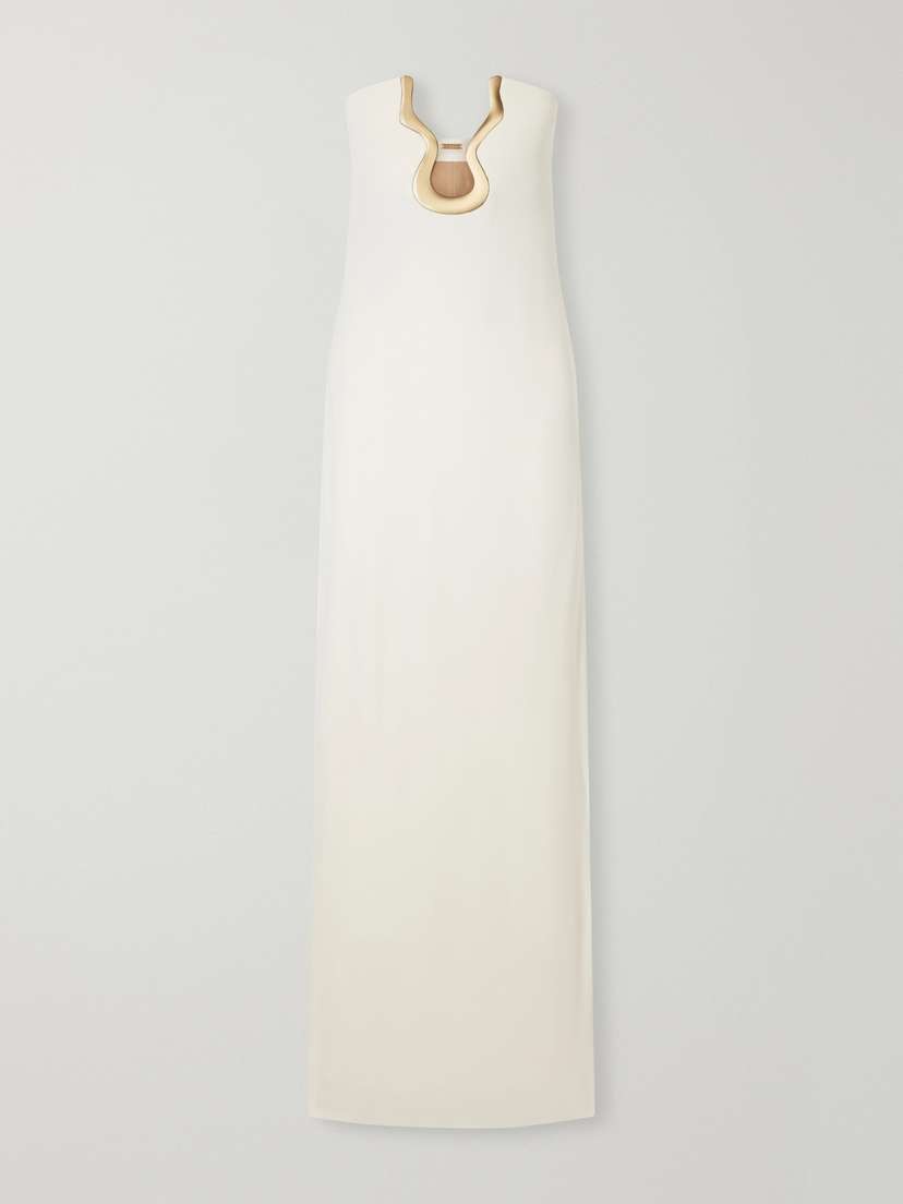 Cult Gaia Abril Strapless Embellished Stretch-crepe Maxi Dress