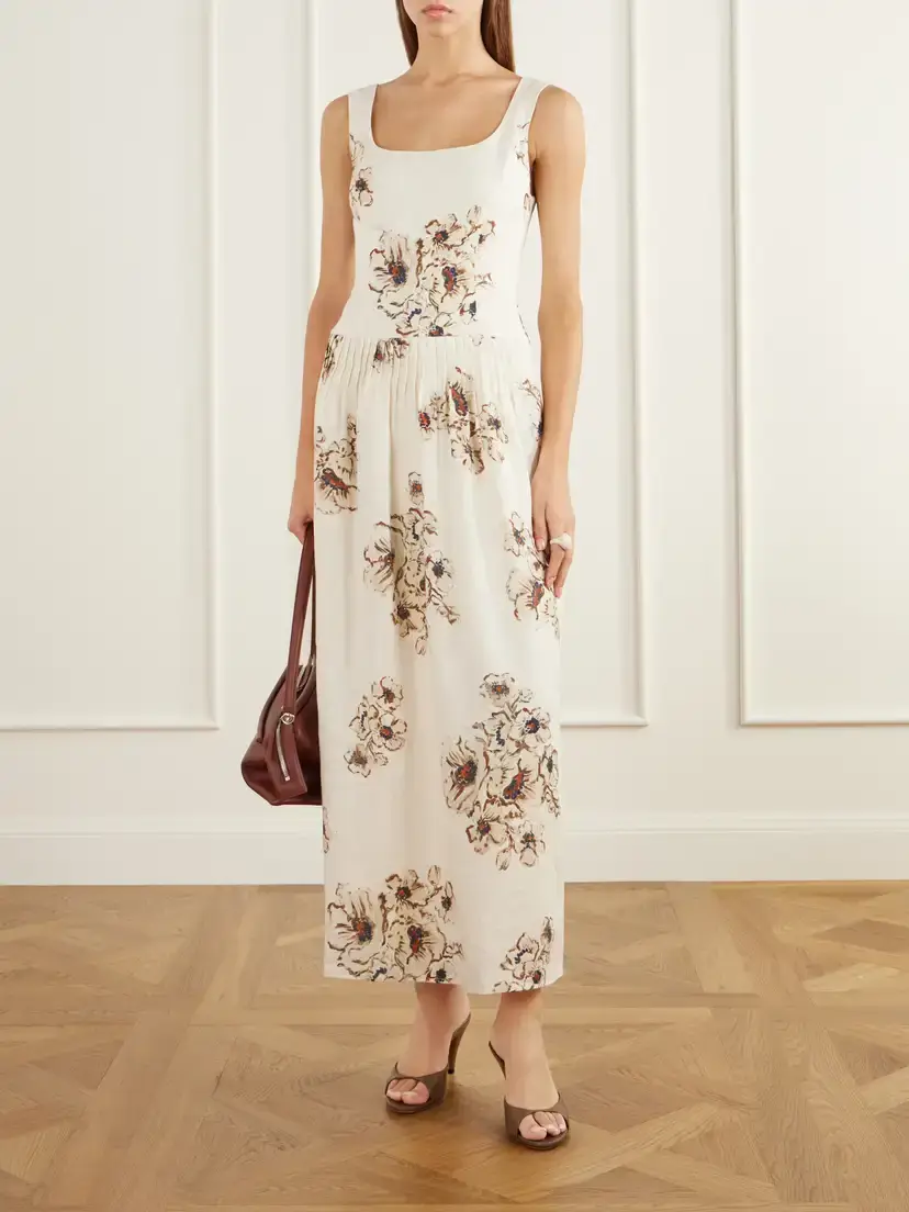 SIR. Freja Pleated Floral-print Linen Maxi Dress | Thumbnail 2 SIR. Freja Pleated Floral-print Linen Maxi Dress | Thumbnail 2