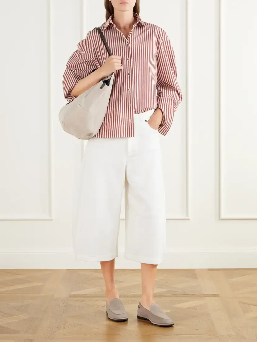 Brunello Cucinelli Cotton And Linen-blend Jersey Wide-leg Shorts | Thumbnail 2 Brunello Cucinelli Cotton And Linen-blend Jersey Wide-leg Shorts | Thumbnail 2