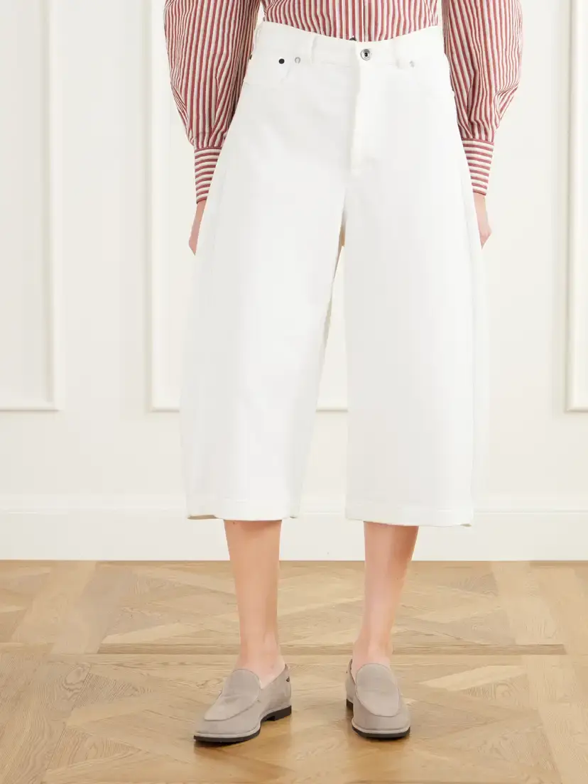 Brunello Cucinelli Cotton And Linen-blend Jersey Wide-leg Shorts | Thumbnail 3 Brunello Cucinelli Cotton And Linen-blend Jersey Wide-leg Shorts | Thumbnail 3