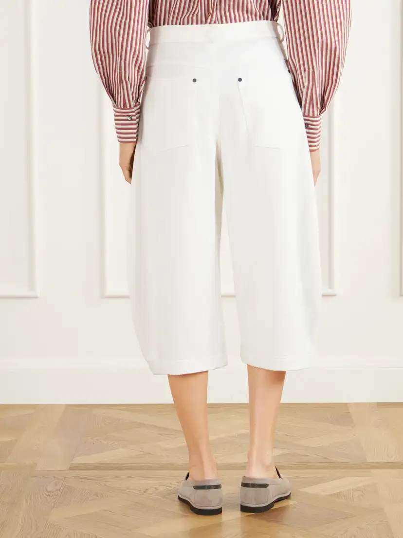 Brunello Cucinelli Cotton And Linen-blend Jersey Wide-leg Shorts | Thumbnail 4 Brunello Cucinelli Cotton And Linen-blend Jersey Wide-leg Shorts | Thumbnail 4