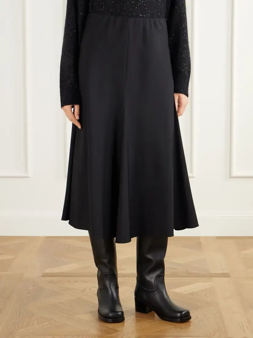 Brunello Cucinelli Wool-blend Flannel Midi Skirt | Thumbnail 3 Brunello Cucinelli Wool-blend Flannel Midi Skirt | Thumbnail 3