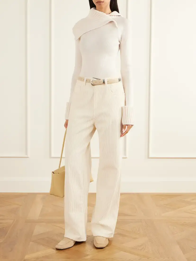 Sportmax Nordica Asymmetric Ribbed Wool-blend Turtleneck Sweater | Thumbnail 2 Sportmax Nordica Asymmetric Ribbed Wool-blend Turtleneck Sweater | Thumbnail 2