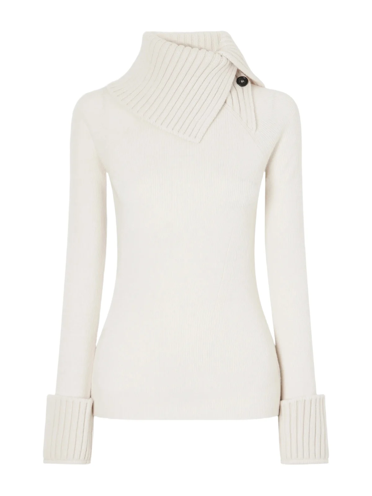 Sportmax Nordica Asymmetric Ribbed Wool-blend Turtleneck Sweater