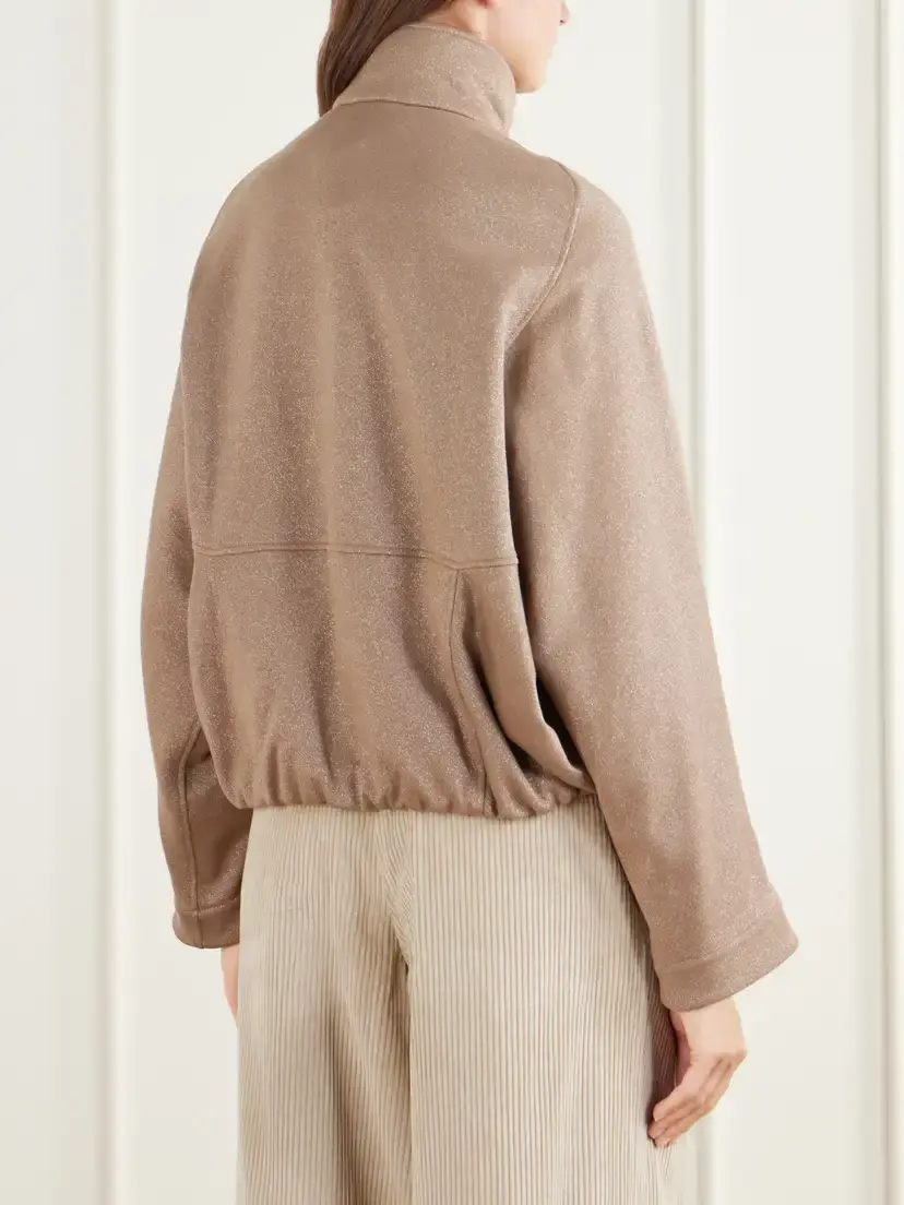Brunello Cucinelli Paneled Gathered Cotton-blend Twill Jacket | Thumbnail 4 Brunello Cucinelli Paneled Gathered Cotton-blend Twill Jacket | Thumbnail 4