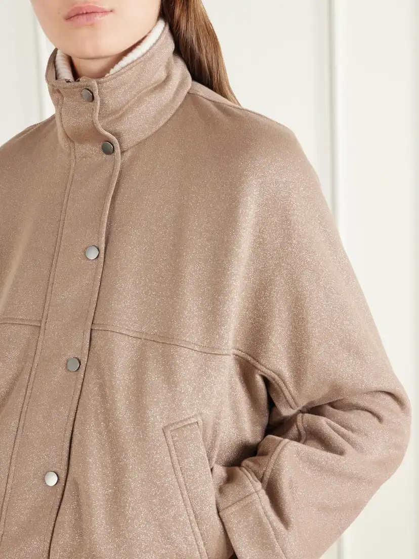 Brunello Cucinelli Paneled Gathered Cotton-blend Twill Jacket | Thumbnail 5 Brunello Cucinelli Paneled Gathered Cotton-blend Twill Jacket | Thumbnail 5