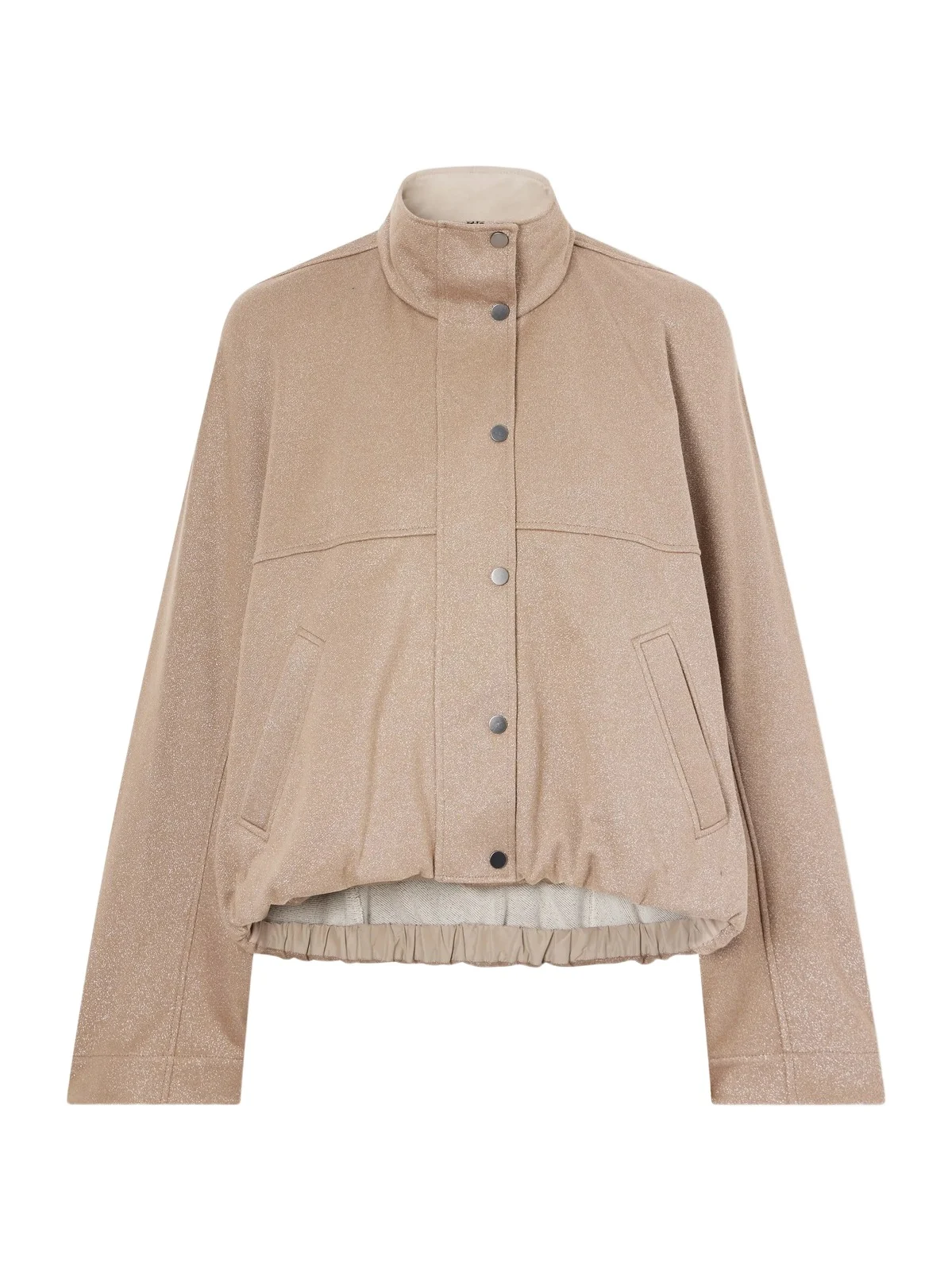 Brunello Cucinelli Paneled Gathered Cotton-blend Twill Jacket