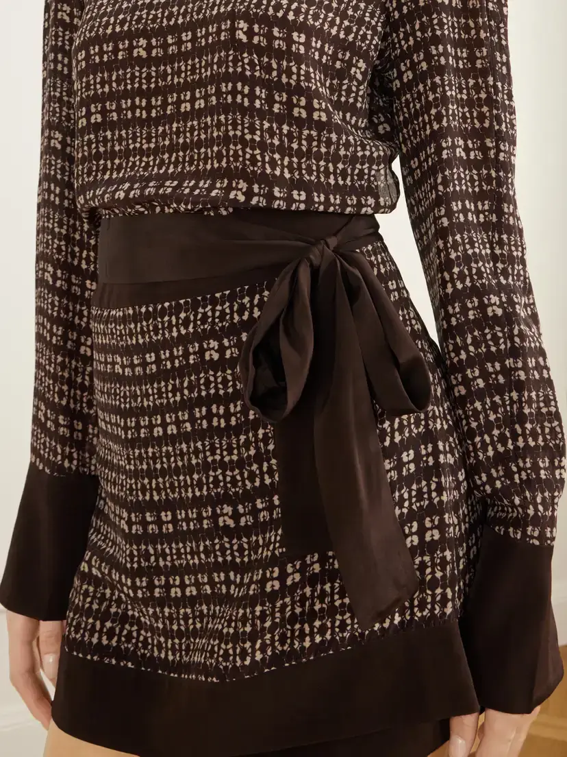 SIR. Astrid Wrap-effect Printed Crepe Mini Dress | Thumbnail 5