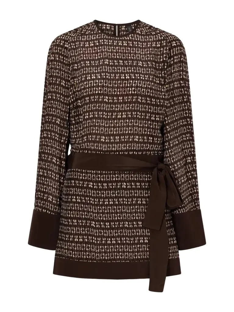 SIR. Astrid Wrap-effect Printed Crepe Mini Dress