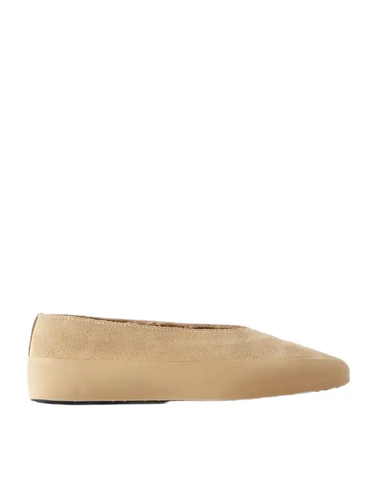 Le Monde Béryl Apres Ski Rubber-trimmed Suede Ballet Flats