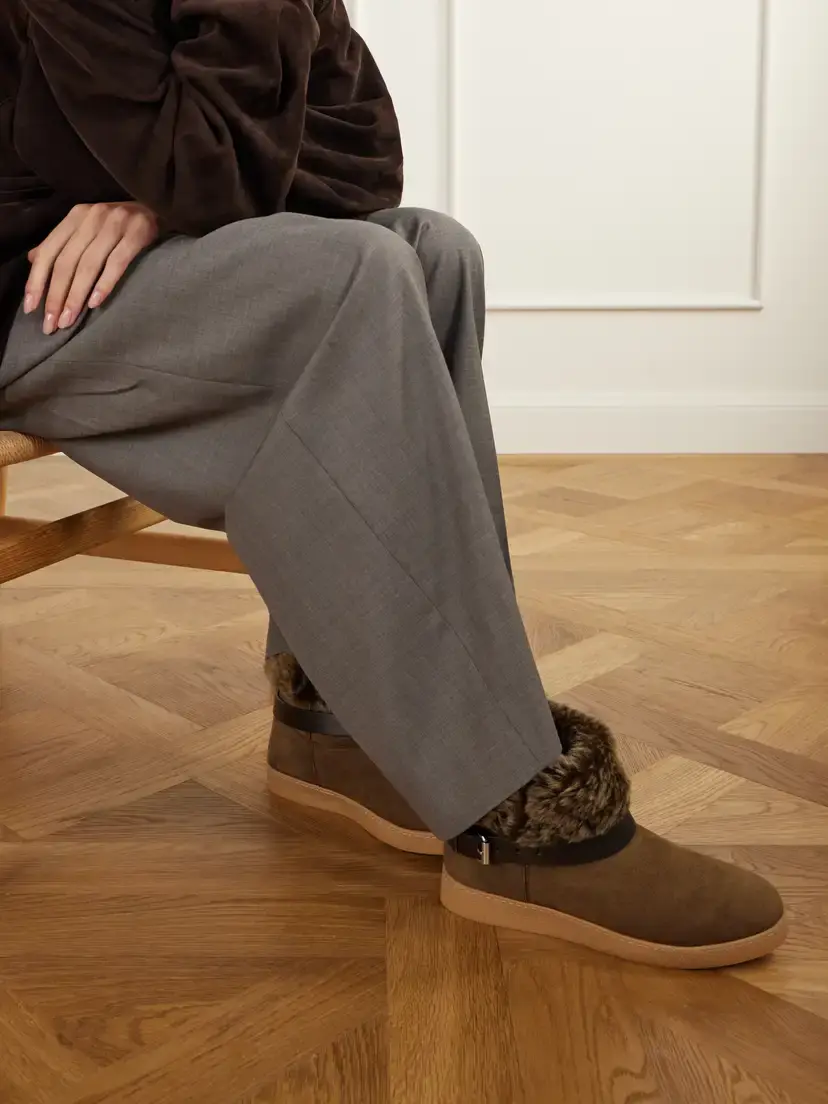Isabel Marant Nolyz Belted Shearling-trimmed Suede Ankle Boots | Thumbnail 2