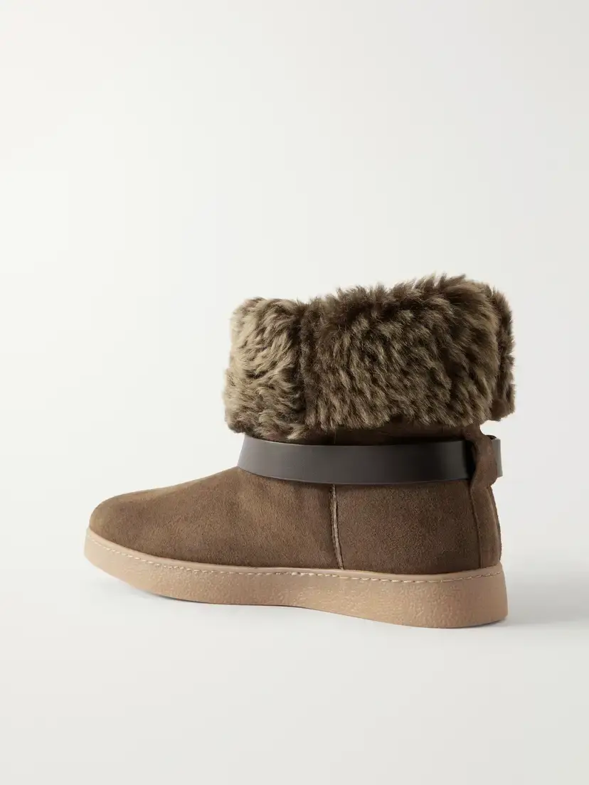Isabel Marant Nolyz Belted Shearling-trimmed Suede Ankle Boots | Thumbnail 3