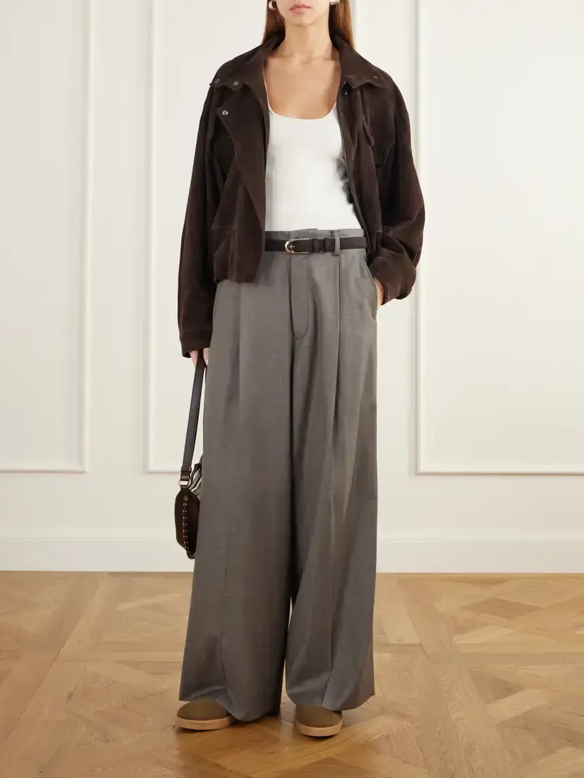 Isabel Marant Nolyz Belted Shearling-trimmed Suede Ankle Boots | Thumbnail 4