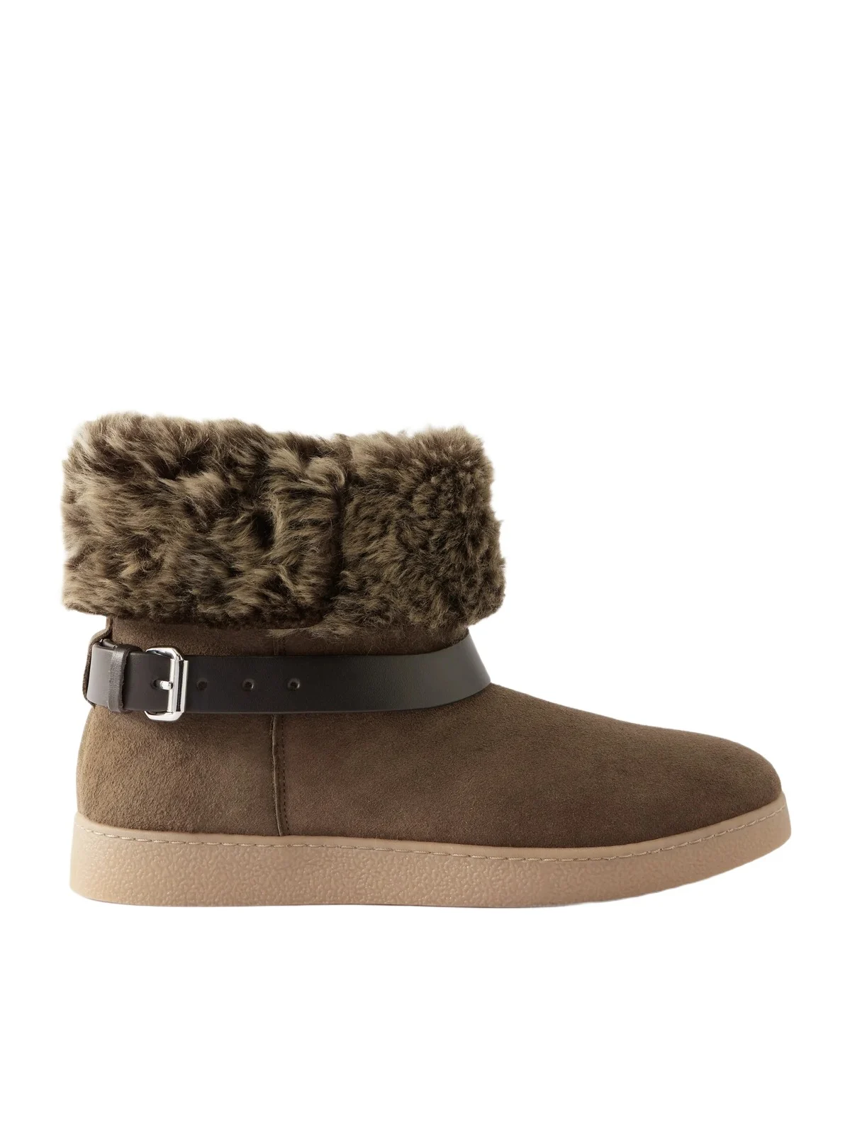 Nolyz Belted Shearling-trimmed Suede Ankle Boots Nolyz Belted Shearling-trimmed Suede Ankle Boots