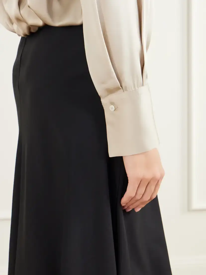 Brunello Cucinelli Gathered Draped Silk-satin Blouse | Thumbnail 6 Brunello Cucinelli Gathered Draped Silk-satin Blouse | Thumbnail 6