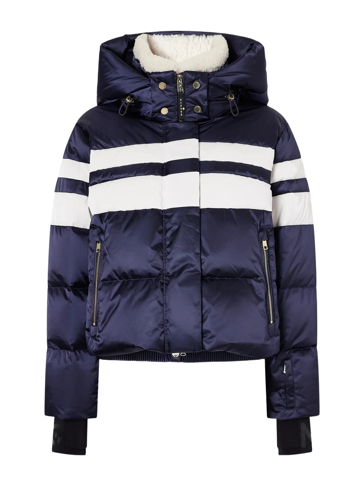 Silla-d Striped Quilted Plush-trimmed Shell Down Ski Jacket
