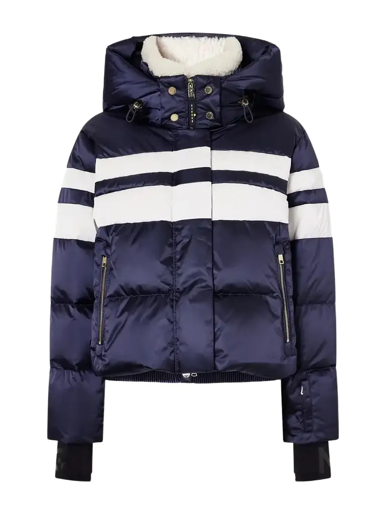 Silla-d Striped Quilted Plush-trimmed Shell Down Ski Jacket Silla-d Striped Quilted Plush-trimmed Shell Down Ski Jacket