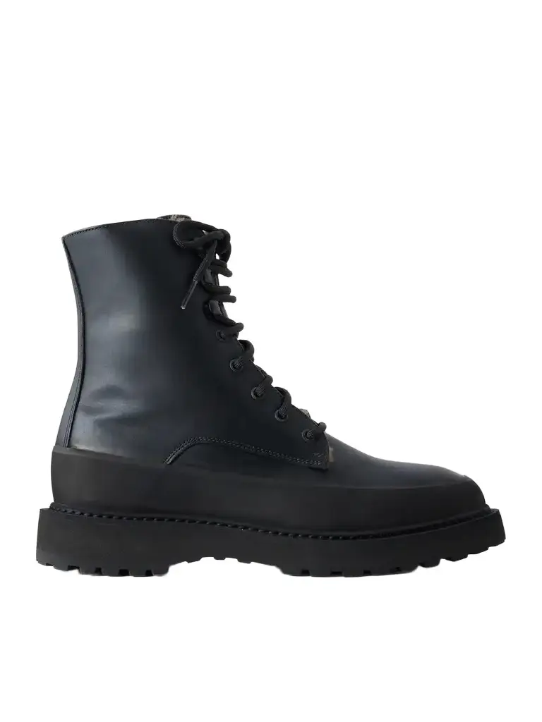 Le Monde Béryl Dolomite Rubber-trimmed Leather Ankle Boots