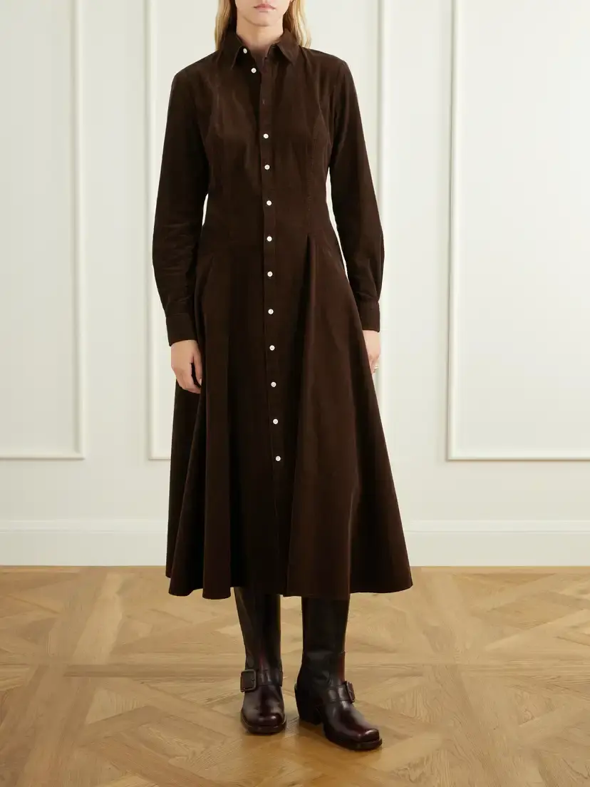 Polo Ralph Lauren Cotton-corduroy Midi Dress | Thumbnail 3 Polo Ralph Lauren Cotton-corduroy Midi Dress | Thumbnail 3