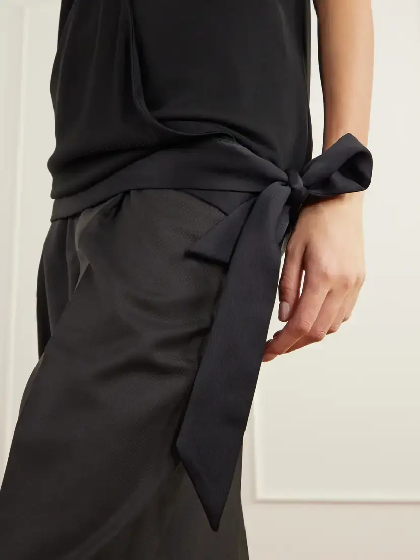 AARON ESH Tie-detailed Satin-trimmed Jersey Halterneck Tank | Thumbnail 5 AARON ESH Tie-detailed Satin-trimmed Jersey Halterneck Tank | Thumbnail 5