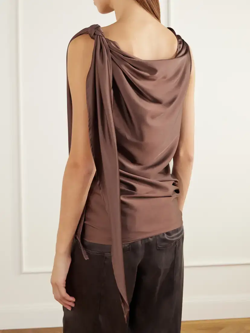 AARON ESH Knotted Silk-satin Tank | Thumbnail 3 AARON ESH Knotted Silk-satin Tank | Thumbnail 3