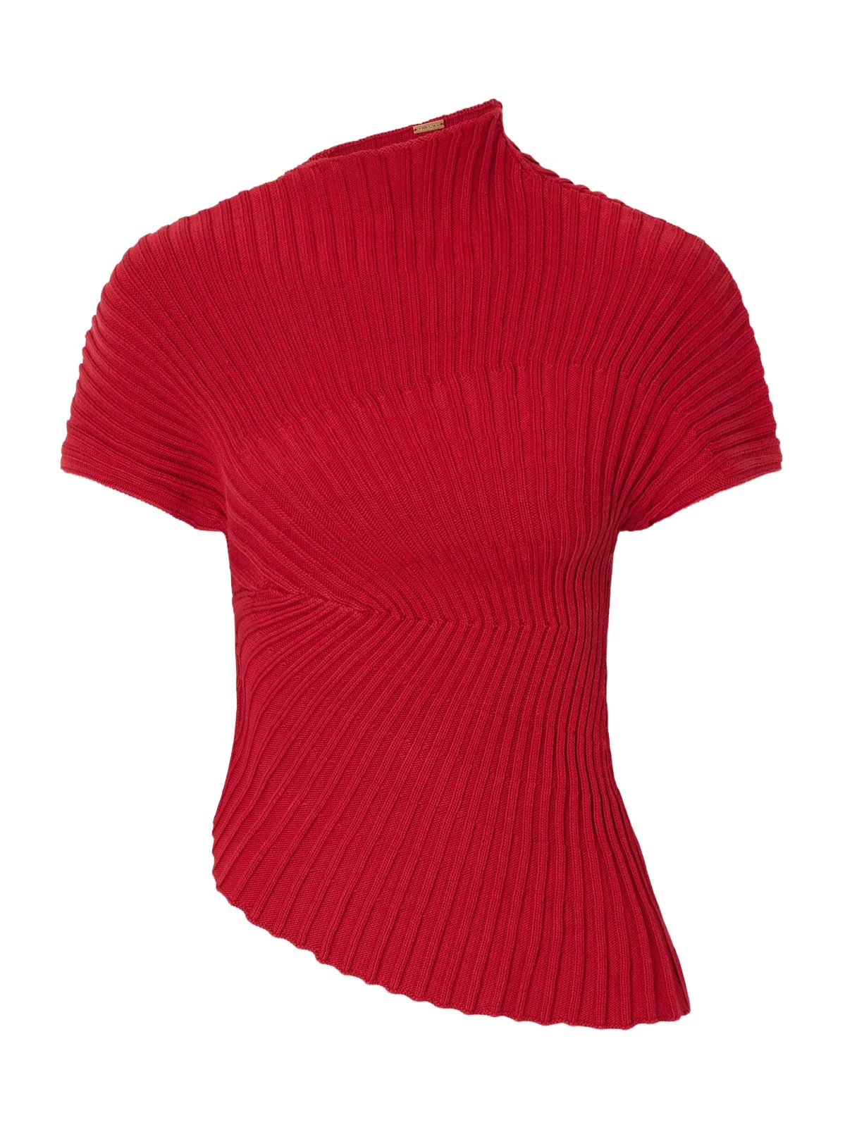 Cult Gaia Annemie Asymmetric Rib-knitted Cotton Top