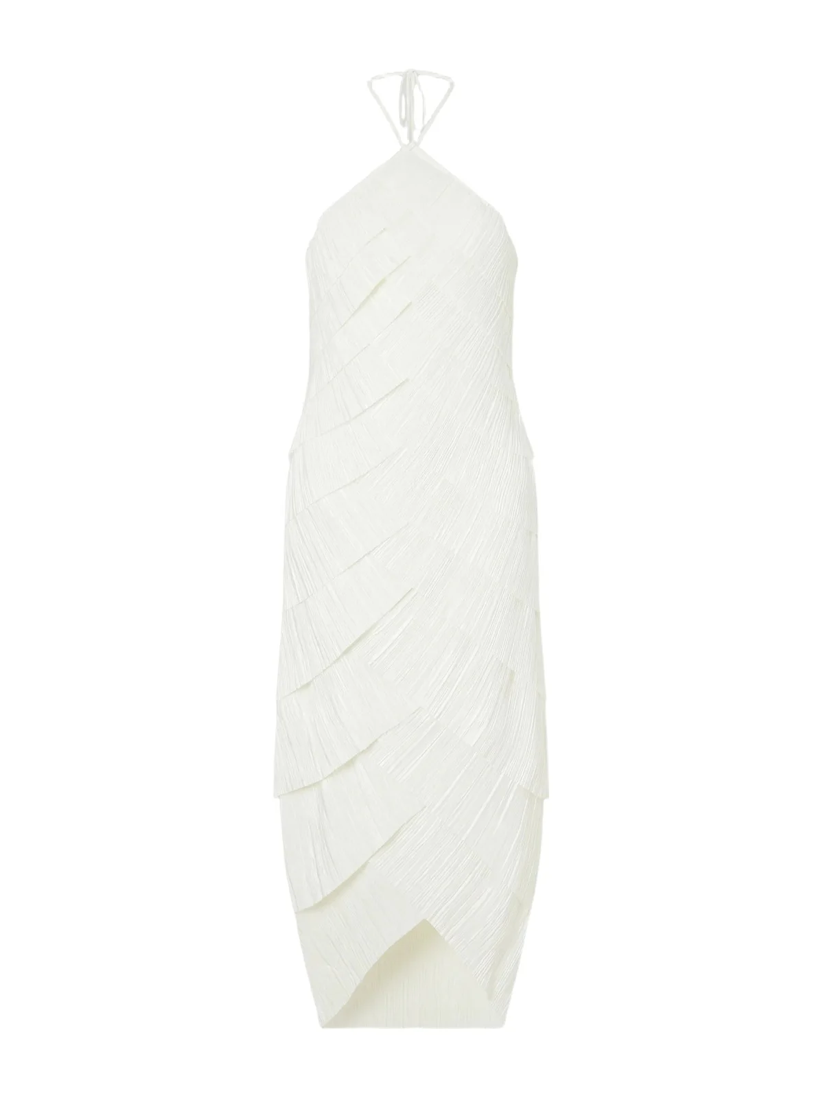 Patrizia Bustier Tiered Plissé-satin Halterneck Midi Dress Patrizia Bustier Tiered Plissé-satin Halterneck Midi Dress