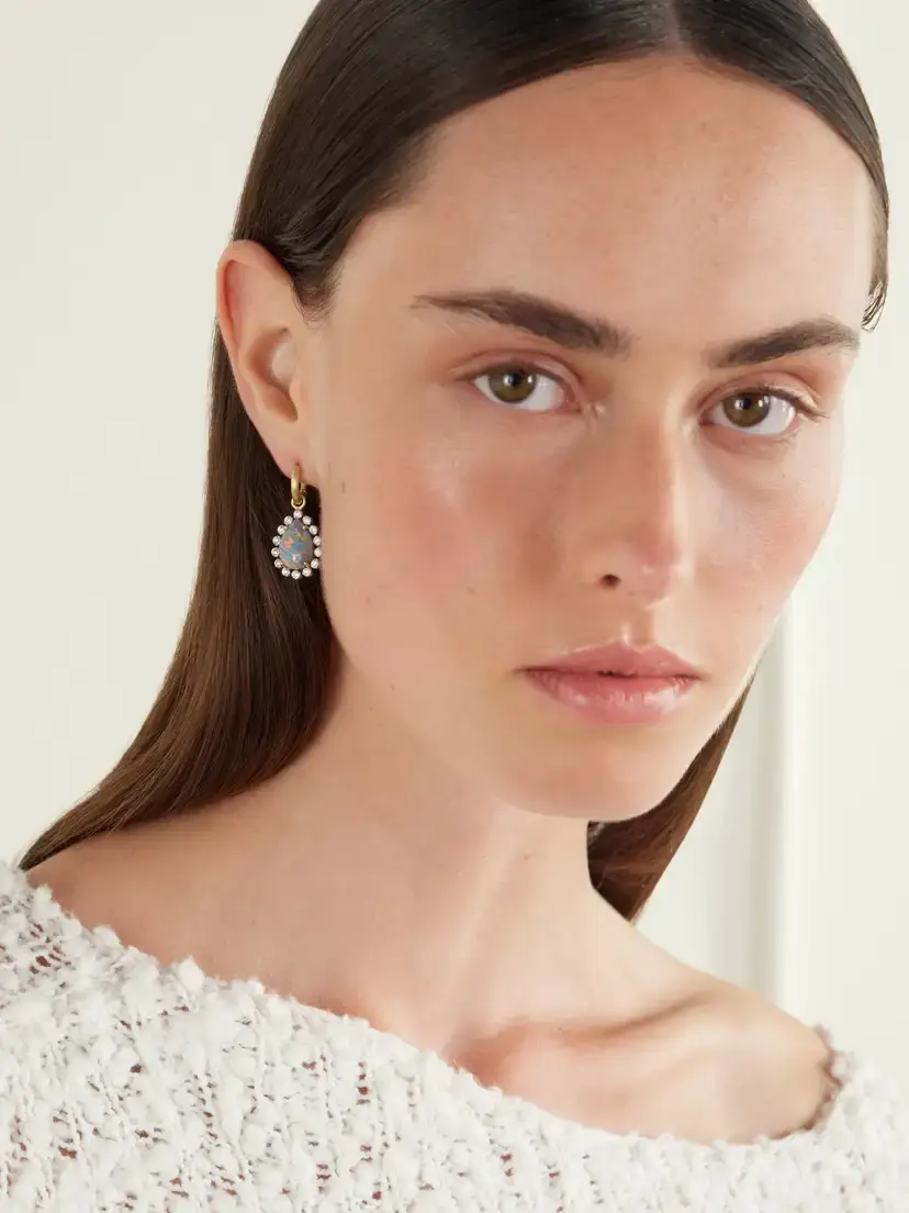 Irene Neuwirth One Of A Kind 18-karat Yellow And White Gold, Opal And Diamond Earrings | Thumbnail 2 Irene Neuwirth One Of A Kind 18-karat Yellow And White Gold, Opal And Diamond Earrings | Thumbnail 2