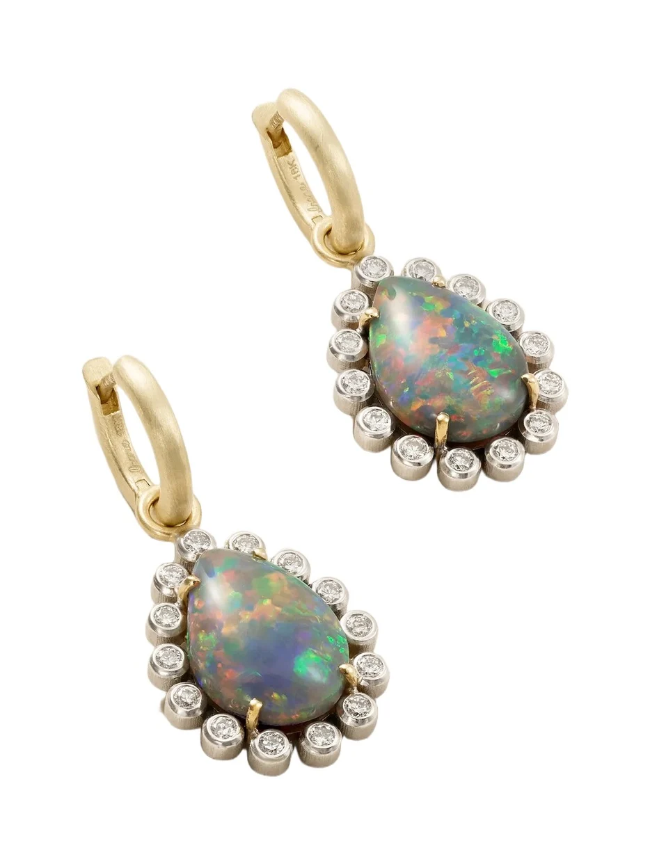 Irene Neuwirth One Of A Kind 18-karat Yellow And White Gold, Opal And Diamond Earrings
