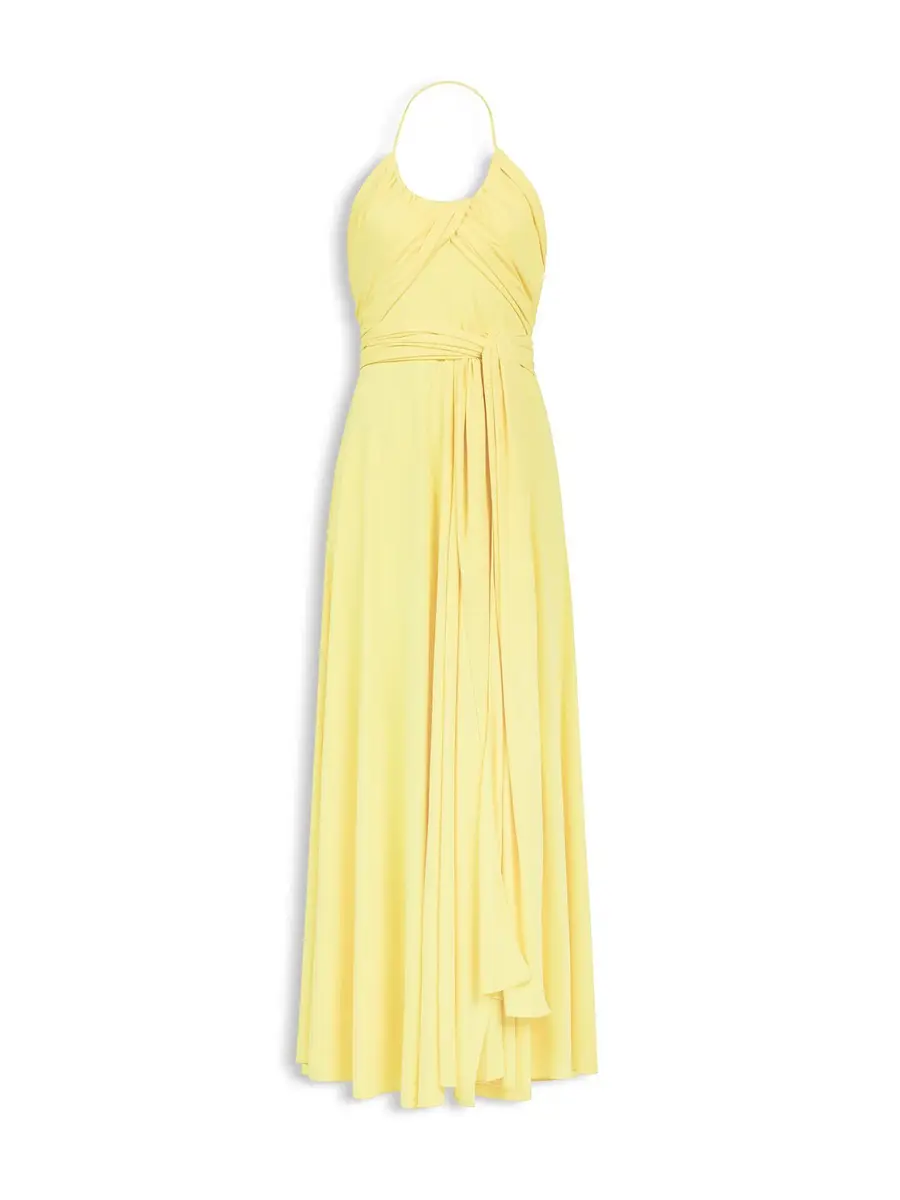 Gathered Jersey Halterneck Maxi Dress