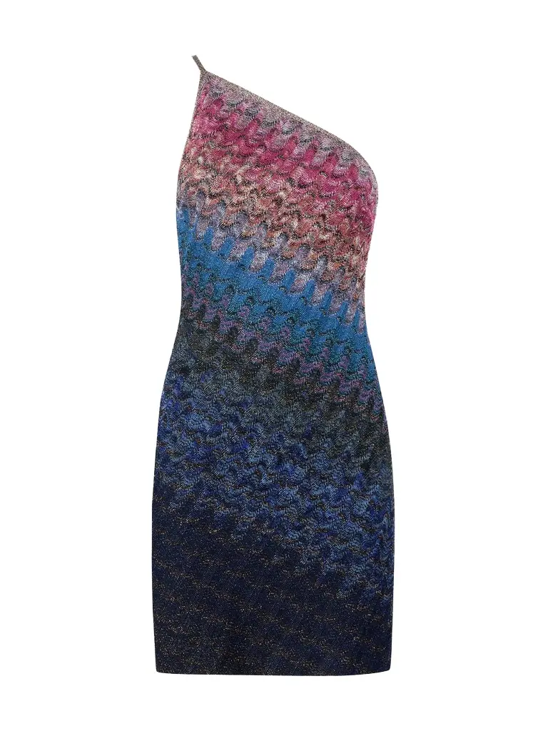 Missoni One-Shoulder Dégradé Lamé Mini Dress
