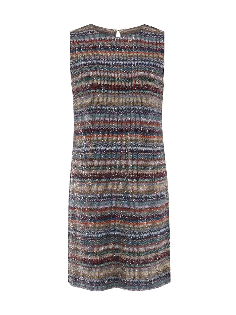 Missoni Sequin-Embellished Striped Knit Mini Dress