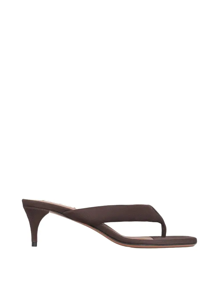 Suede Heeled Thong Mules Suede Heeled Thong Mules