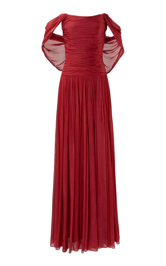 Private Crimson Ruffled Maxi Dress Private Crimson Ruffled Maxi Dress