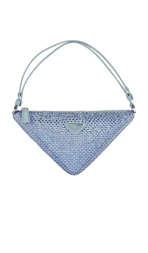 Satin Crystal Triangle Pouch