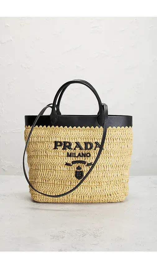 Prada Raffia Tote Bag | Thumbnail 2 Prada Raffia Tote Bag | Thumbnail 2