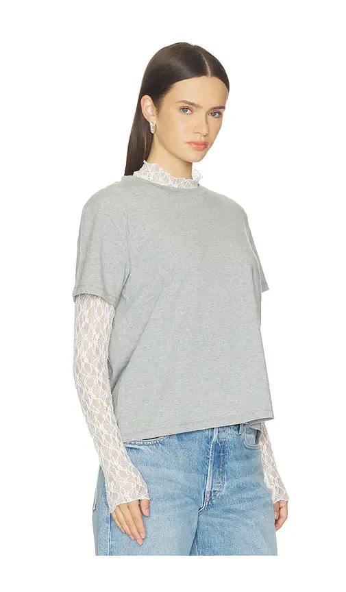 LNA Mirage Lace Two Piece Long Sleeve Top | Thumbnail 2 LNA Mirage Lace Two Piece Long Sleeve Top | Thumbnail 2