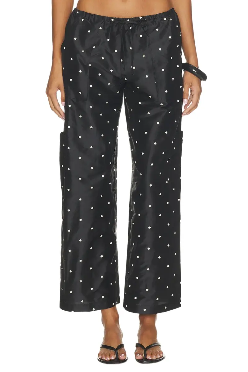 DONNI. The Taffeta Drawstring Cargo Pant
