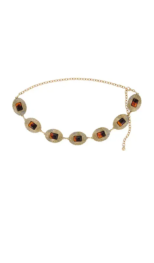 8 Other Reasons Gold Chain With Amber Stone Details Belt