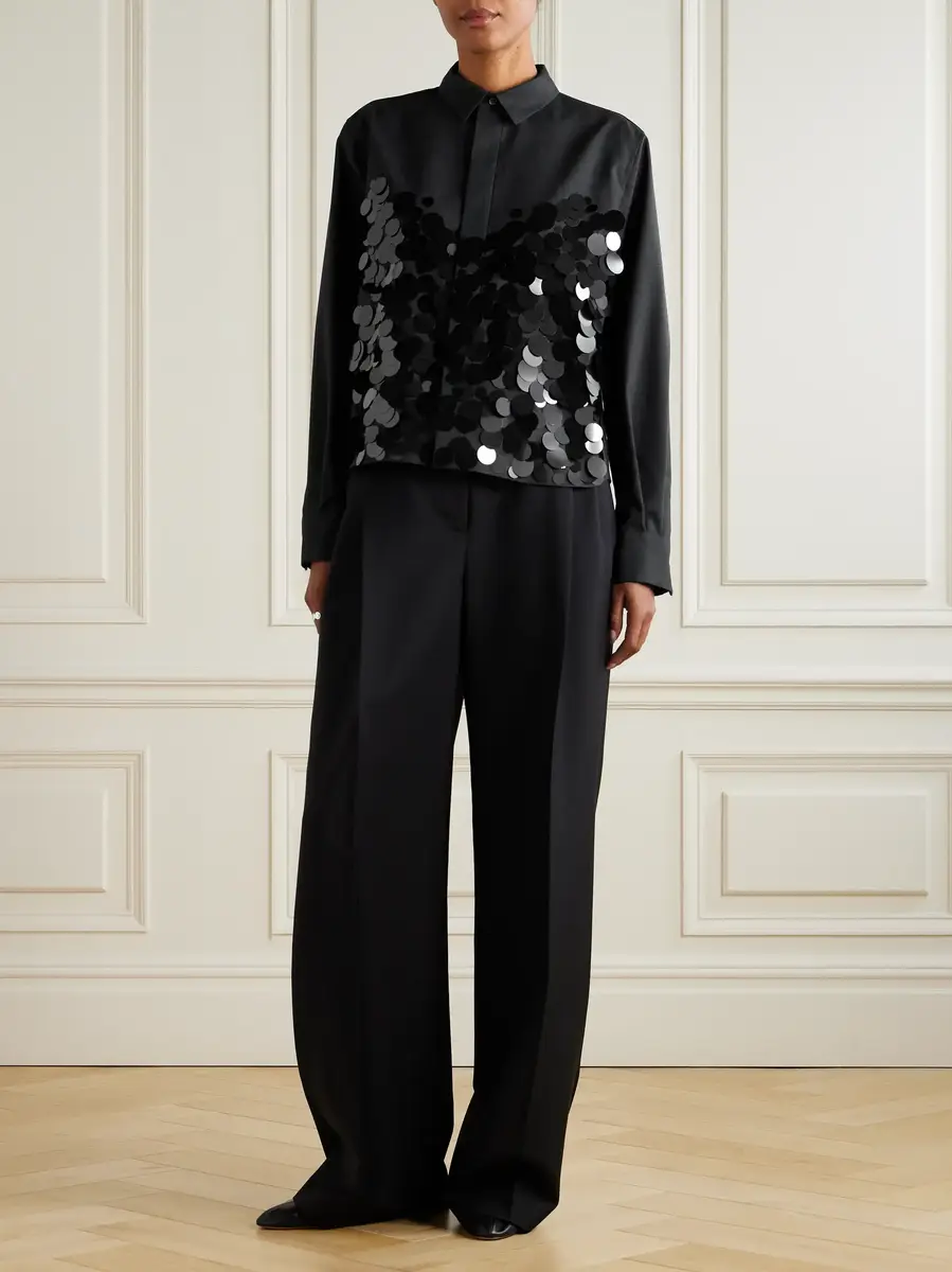 Sacai Sequin-embellished wool shirt | Thumbnail 2
