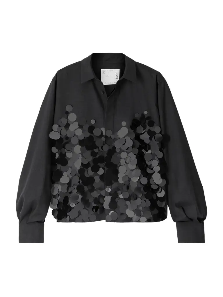 Sequin-embellished wool shirt Sequin-embellished wool shirt